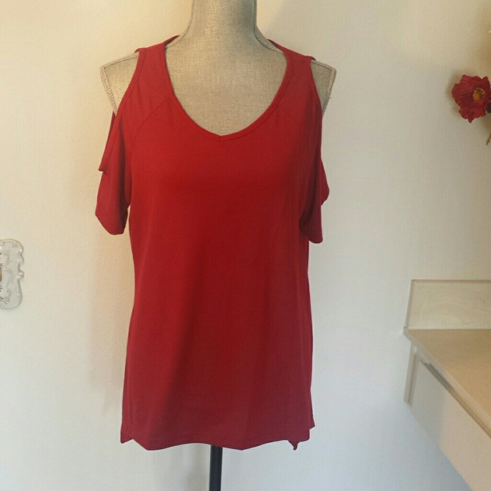 Cold Shoulder burgundy shirt